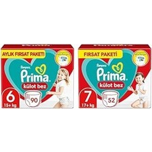 Nacario Külot Bez 6 Beden 90 Bebek Bezi 15KG+ & Bebek Bezi Külot Bez 7 Numara 52 Adet Fırsat Pa