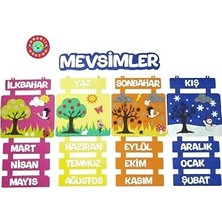 Nacario Mevsim Şeridi Kare Zeminli (Keçe Eğitim Materyali) | Çocuklara 4 Mevsim Ayları Eğlenceli Görs