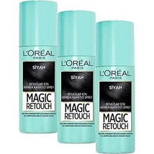 Nacario L'oreal Paris Magic Retouch Beyaz Dipleri Kapatıcı Sprey 75 ml - Siyah (3 Paketi)