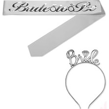 Nacario Süsle Bebek Parti Bride To Kuşak Bride Metal Taç Seti - Gümüş