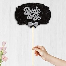 Nacario Süsle Bebek Parti Bride To Konuşma Balonu Çubuğu - Siyah & Gümüş