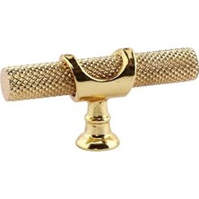 Nacario Tek Vidalı Tırtıklı Lüks Gold Düğme Metal Kulp Çekmece Mobilya Mutfak Dolabı Dolap Kulbu Kulplar