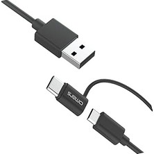 Nacario Omars 2'si 1 Arada Type-C Micro USB Şarj Data Kablosu 1.2 Metre