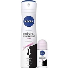 Nacario Nivea B&w Clear Kadın Sprey 150 ml + B&w Clear Kadın Mini Rollon 25 ml 2 Paket (2 x 175 Ml)