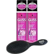 Nacario Schwarzkopf Gliss Supreme Length Sıvı Saç Kremi, 200 ml x 2 Adet, Saç Fırçası Seti SET.HNKL.1285