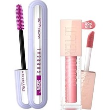 Nacario New York Falsies Surreal Maskara + Lifter Gloss Nemlendirici Dudak Parlatıcısı - 004 Sil