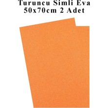 Mikasso Turuncu Simli Eva 50X70 cm 2 Adet Simli Eva Süngeri Okul Kreş Anasınıfı Elişi Etkinlikleri