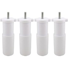 Nacario (4 Adet) Ayarlanabilir 9.5 cm Beyaz Mobilya Kanepe Baza Koltuk Vidalı Orta Destek Ayağı Ayakları