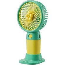 Nacario Pdateknoloji Çiçek Tasarımlı Taşınabilir,şarjlı,mini El Fanı Turkuaz/sarı DD5017ATS