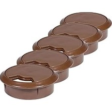 Nacario Masa Üstü Kablo Kanalı Deliği Kapağı Kahverengi Masa Kapağı 6 cm (5 Adet)
