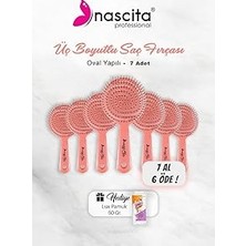Nacario 7 Al 6 Öde Üç Boyutlu Oval Saç Fırçası Pembe, Pamuk Hediyeli