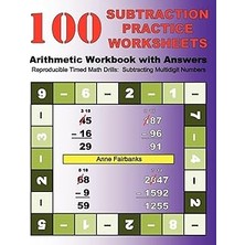 Nacario 100 Subtraction Practice Worksheets Arithmetic Workbook With Answers: Reproducible Timed Math Drill