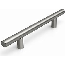 Nacario (1 Adet) Titanyum Renk 96 mm 9,6 cm Metal Mobilya Mutfak Dolap Çekmece Dolabı Kulbu Kulpu Kulpları