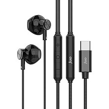 Nacario Juo Type-C Mikrofonlu Kablolu Kulak Içi Kulaklık Metal Dac Çip Destekli Enc Gürültü Engelleme