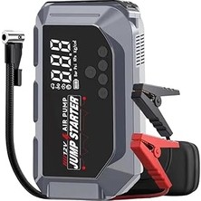Nacario Coverzone Çok Fonksiyonlu Akü Hava Kompresörü | 12V Araç Jump Starter, Dijital La