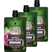 Nacario Gliss Bio-Tech Restore Haftalık Bakım Terapisi, 50 Ml, 3'lü Set