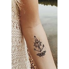 Nacario Bearpear Polestar Çapa Deniz Feneri Geçici Dövme Lighthouse Tattoo