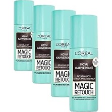 Nacario L'oréal Paris Magic Retouch Beyaz Dipleri Kapatıcı Sprey - Koyu Kahverengi (75 Ml) (4 Paketi)