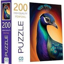 Nacario Ca Games Tavus Kuşu 200 Parça 2,2mm Kalınlık 34X48CM Profesyonel Hobi Puzzle Yapboz Serisi