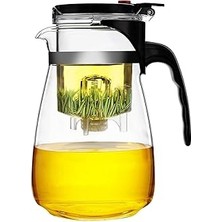 Nacario Sihirli Borosilikat Cam Demlik 900 ml Isıya Dayanıklı & Tek Tuşla Demleme