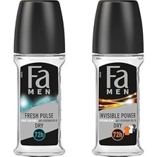 Nacario Fa Seti | Men Fresh Pulse Roll-On 50 ml Erkek 1 Adet X1 + Invisible Power Roll-On 50 ml X1