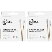 Nacario Humble Brush Bamboo Cotton Swabs Spiral White-Spiral Kulak Çubuğu Beyaz 2li Paket