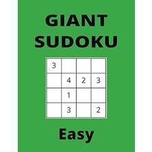 Nacario Independently Published Giant Easy Green Sudoku Book, 4x4 Puzzles, 50 Pages, 8.5X11