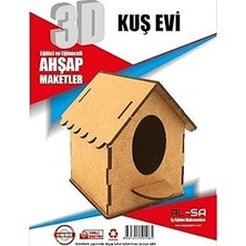 Nacario Alsa Iş Teknik 3D Ahşap Maket Kuş Evi, 123578
