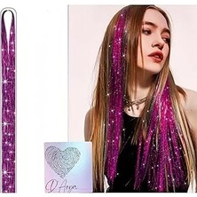 Nacario DD288 Işıltılı Simli Tinsel Saç Uzatma Pembe