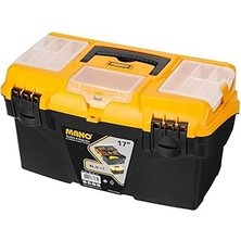 Nacario Mano Blo/17 Raflı Organizerli Plastik Kilitli Takım Çantası, Polipropilen, Siyah/sarı, 17 ’’