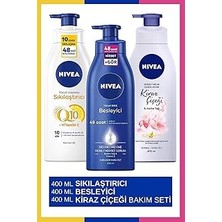 Nacario Nivea Vücut Losyonu Değerli Yağlar,kiraz Çiçeği Jojoba Yağı 400ML&Q10 Sıkılaştırıcı & Vücut Sütü