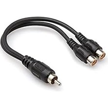 Nacario HY-B100, Rca M To 2 Rca F Kablosu, 0.3 M, Siyah