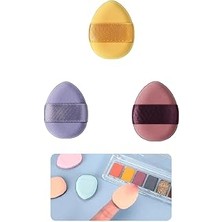 Nacario 3 Adet Mini Kozmetik Puf Parmak Yüz Makyaj Sünger Concealer Göz Altı Kapatıcı Kuru Islak Bez Sünger
