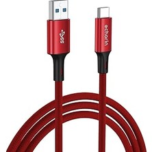 Nacario USB 3.0 Usb-A'dan Usb-C'ye 15W Pd Hızlı Şarj 5V3A Yüksek Kaliteli Alüminyum Örgülü Kablo 5gbps 1 Me