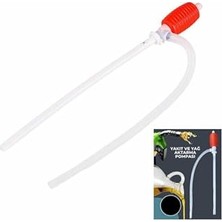 Nacario Plastik Mazot Su Aktarma Pompası, Küçük Boy, Yakıt Transferi Için Manuel Sifon Pompası
