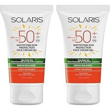 Nacario Solaris Yağlı Cilt Tipleri Için Mat Bitişli Yaşlanma Karşıtı Jel Güneş Kremi Spf 50+ (50 Ml) x 2 Ad