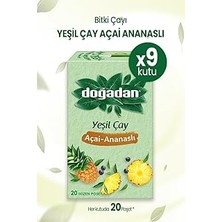 Nacario Dogadan Yeşil Çay Açai Ananaslı Bardak Poşet Çay x 9 Adet
