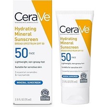 Nacario CERAVE%100 Mineral Güneş Koruyucu Spf 50 | Hassas Ciltler Için Çinko Oksit Titanyum Dioksit ile