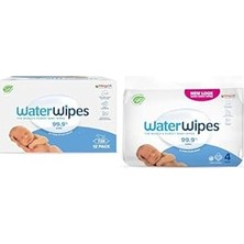 Nacario Waterwipes Yeni Doğan & Hassas Ciltler Için 720 Yaprak Bebek Islak Mendili (12 x 60 Adet), Bitki Ta