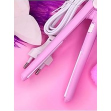 Nacario Esareticaret Seyahat Tipi Mini Saç Maşası, Bukle Yapıcı, Seramik Plakalı, Pembe