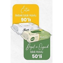Nacario Sleepy Extra Islak Bebek Havlusu 90' Lı Doğal Organik Islak Mendil 50' Li