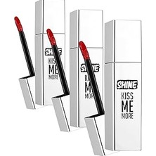 Nacario Shine Kiss Me More Uzun Süre Kalıcı & Parlak Bitişli Likit Ruj 011 Candy (3 Paketi)