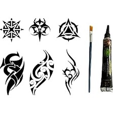 Nacario Tribal Kol Bacak 6 Adet Şablon Hint Kınası Geçici Dövme Seti