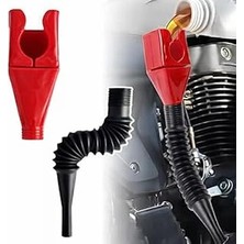 Nacario Katlanabilir Plastik Motor Hunisi, Esnek Hortumlu, Araba Motorsikletler Için, Kırmızı Siy