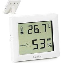 Nacario Bluefox Dijital Oda Termometresi Nem Ölçer – LCD Ekranlı, Kompakt Higrometre, Iç Mekan Sıcaklık