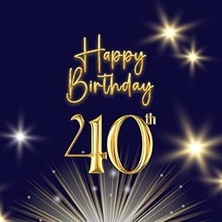 Nacario 40TH Birthday Guestbook, Dark Cover, Birthday Party, Gold Lettering, Glitter, Suitable For Pol