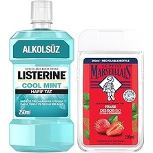 Nacario Le Petit Marseillais Duş Jeli Akdeniz Çileği 250 ml + Listerine Cool Mint Ağız Bakım Suyu Hafif Tat