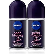Nacario Nivea Kadın Roll On Deodorant Pearl&beauty Fine Fragrance,48 Saat Anti-Perspirant Koruma 50ML X2 Ad