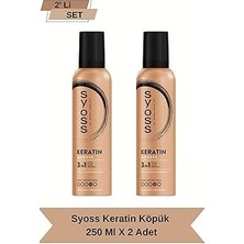 Nacario Syoss Keratin Saç Köpüğü, 250 ml x 2 Adet, 3'ü 1 Arada Stil, Bakım Koruma