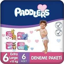Nacario Paddlers Bebek Bezi 6 Numara X-Large (15+ Kg) 6 Adet – Deneme Paketi, Yüksek Emicilik
